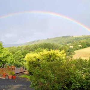 Rainbows and Sunsets at Basel Holiday Cottage in Llandovery, Wales