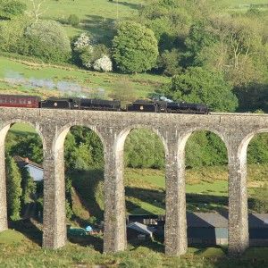 Steam Train Travelling Over The Cynghordy Viaduct Close to Basel Holiday Cottage in Llandovery